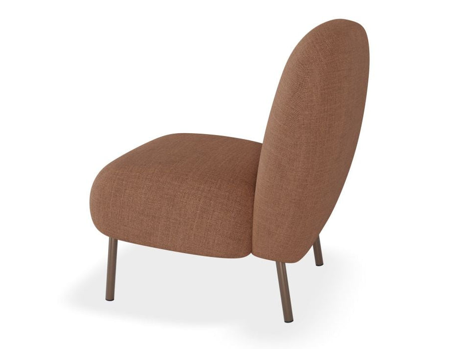 Moulon Lounge Chair - Terracotta Rust - Brushed Matt Bronze Legs