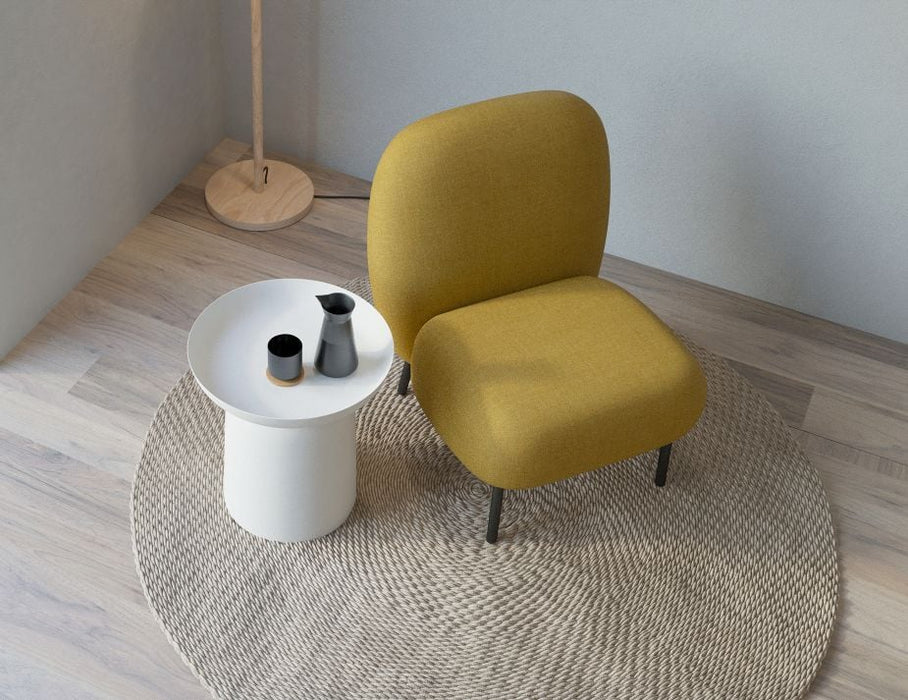 Moulon Lounge Chair - Tuscan Yellow - Brushed Matt Gold Legs