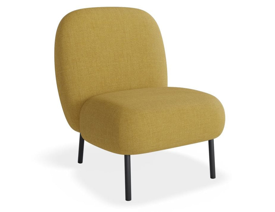 Moulon Lounge Chair - Tuscan Yellow - Brushed Matt Gold Legs