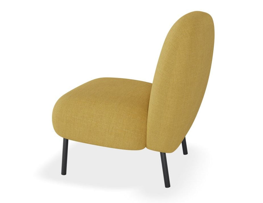 Moulon Lounge Chair - Tuscan Yellow - Brushed Matt Gold Legs