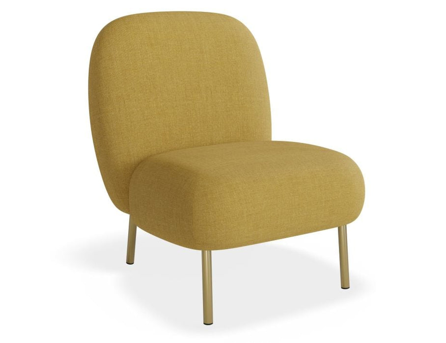 Moulon Lounge Chair - Tuscan Yellow - Brushed Matt Gold Legs