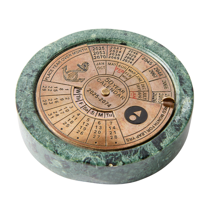50 Year Perpetual Calendar - Brass