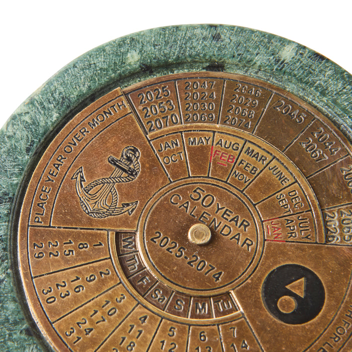 50 Year Perpetual Calendar - Brass