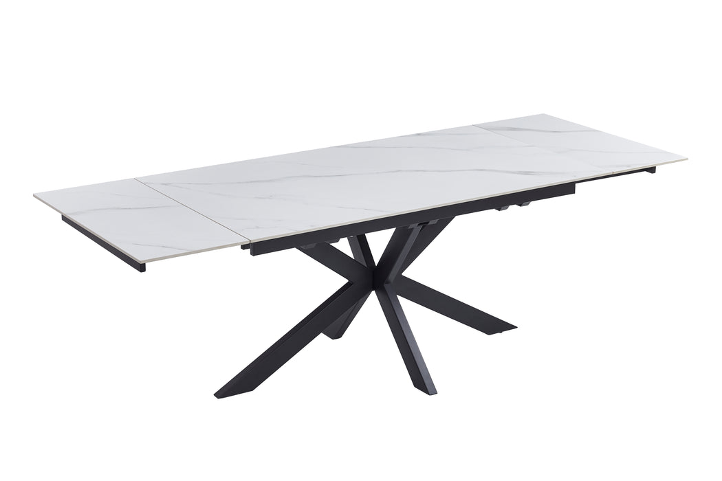 Newcastle Extension Dining Table Snow White Ceramic