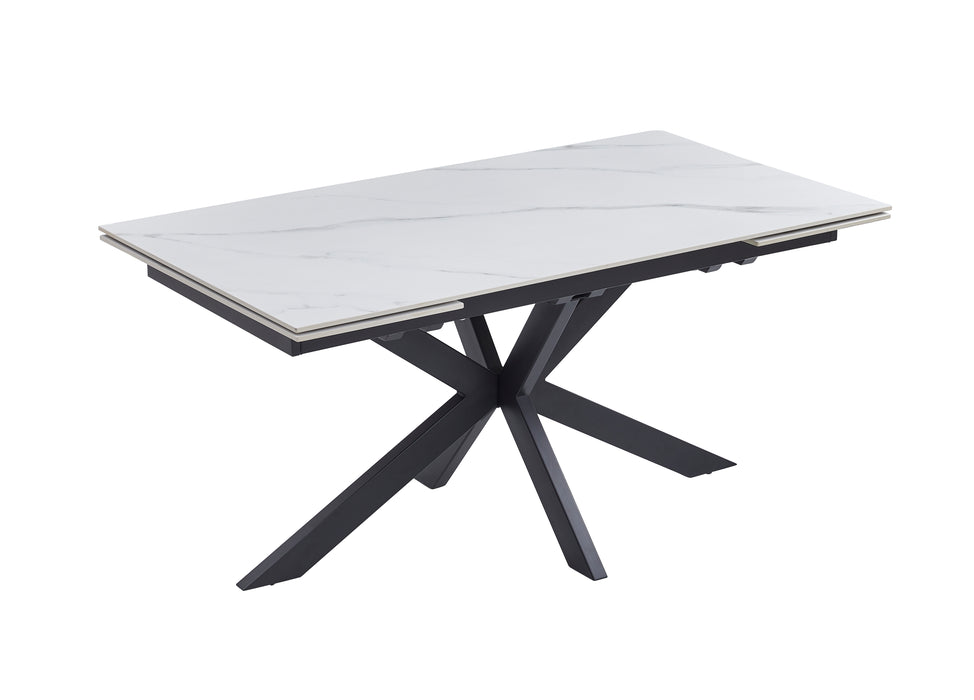 Newcastle Extension Dining Table Snow White Ceramic