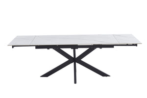 Newcastle Extension Dining Table Snow White Ceramic