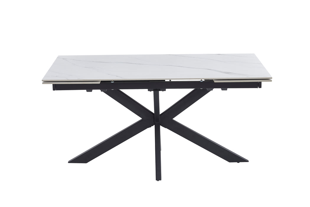 Newcastle Extension Dining Table Snow White Ceramic