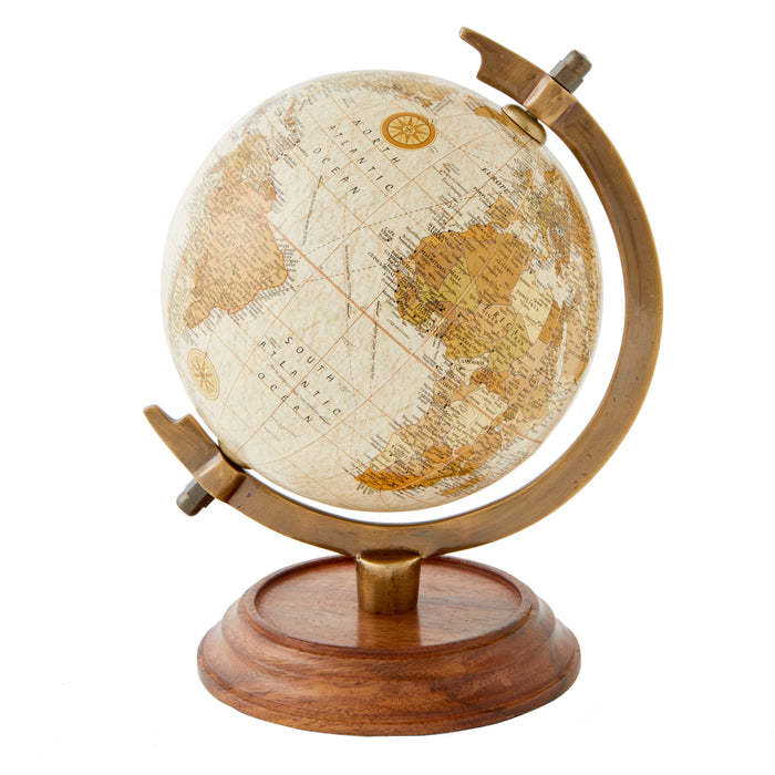 Explorer's Globe, Blue - Brass