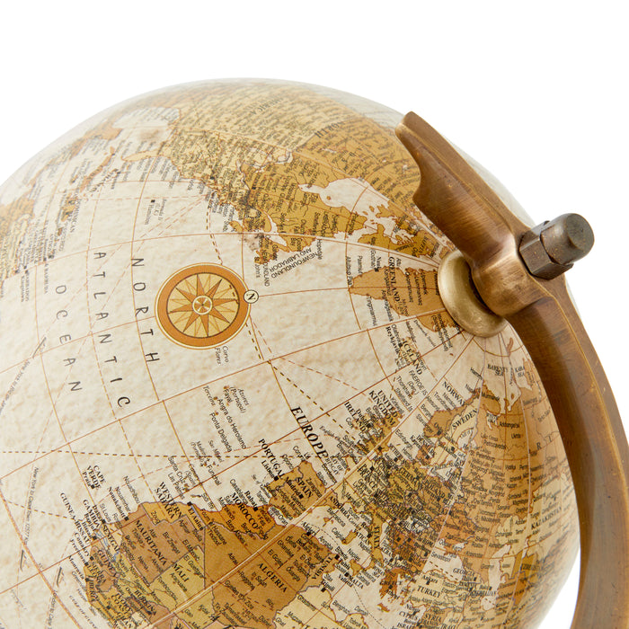 Explorer's Globe, Blue - Brass