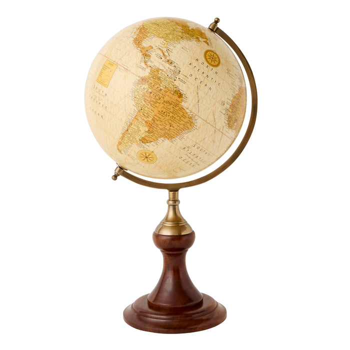 Pioneer Globe 30cm, Ivory - Brass