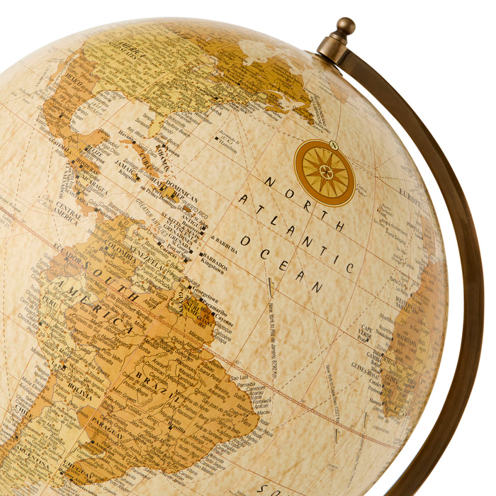 Pioneer Globe 30cm, Ivory - Brass