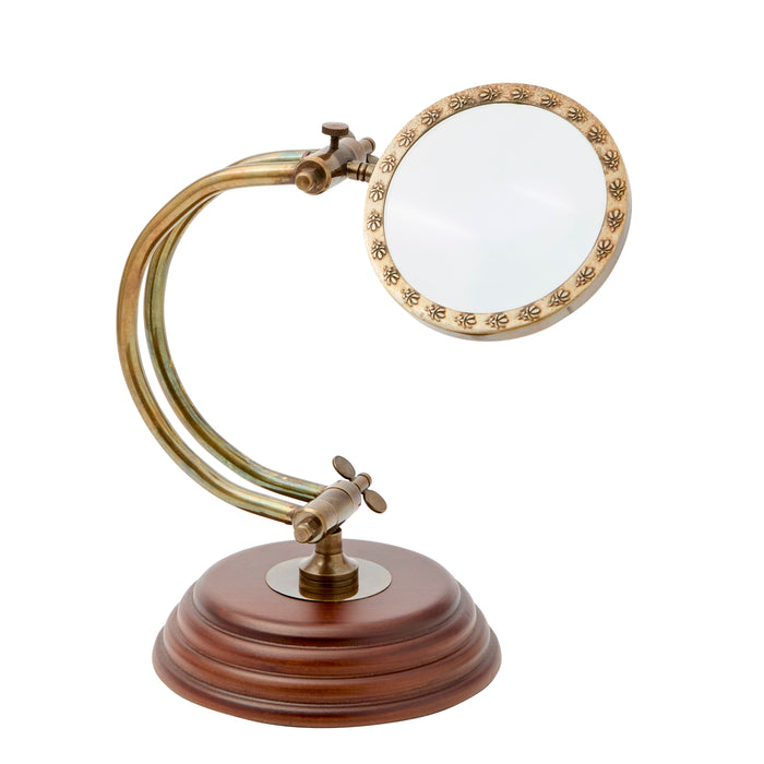 Ornate Magnifier on Stand - Brass
