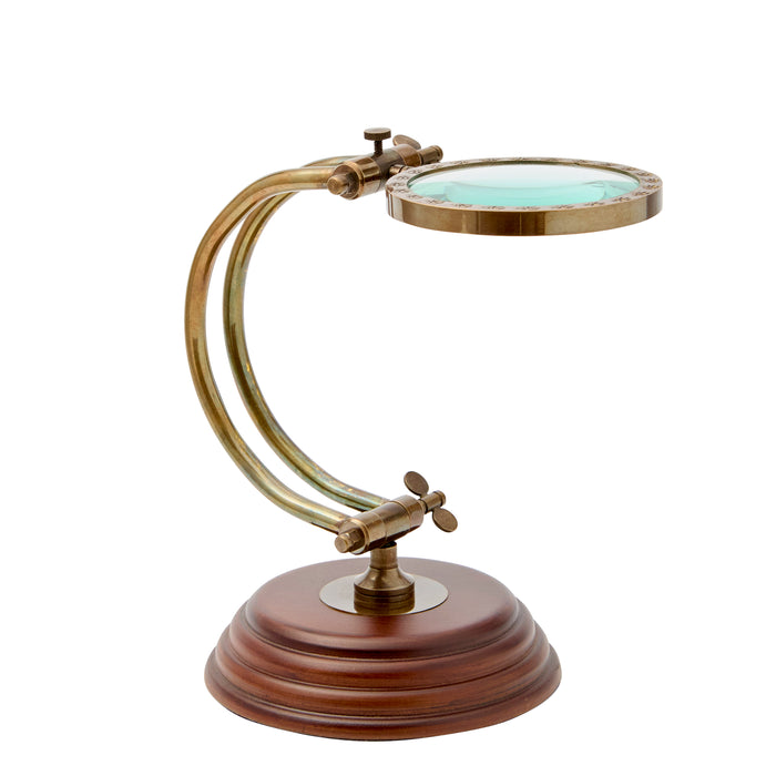 Ornate Magnifier on Stand - Brass