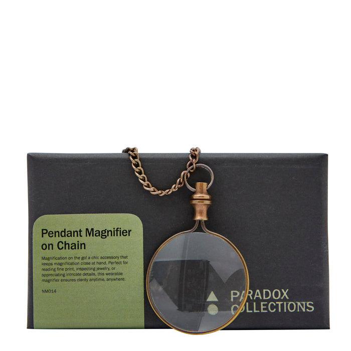Pendant Magnifier on Chain - Brass