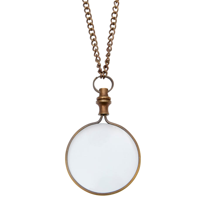 Pendant Magnifier on Chain - Brass