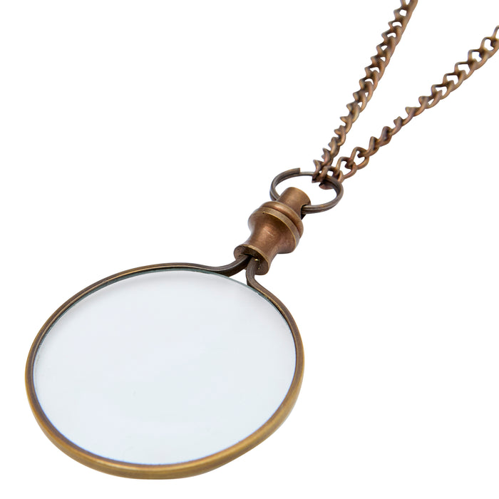 Pendant Magnifier on Chain - Brass