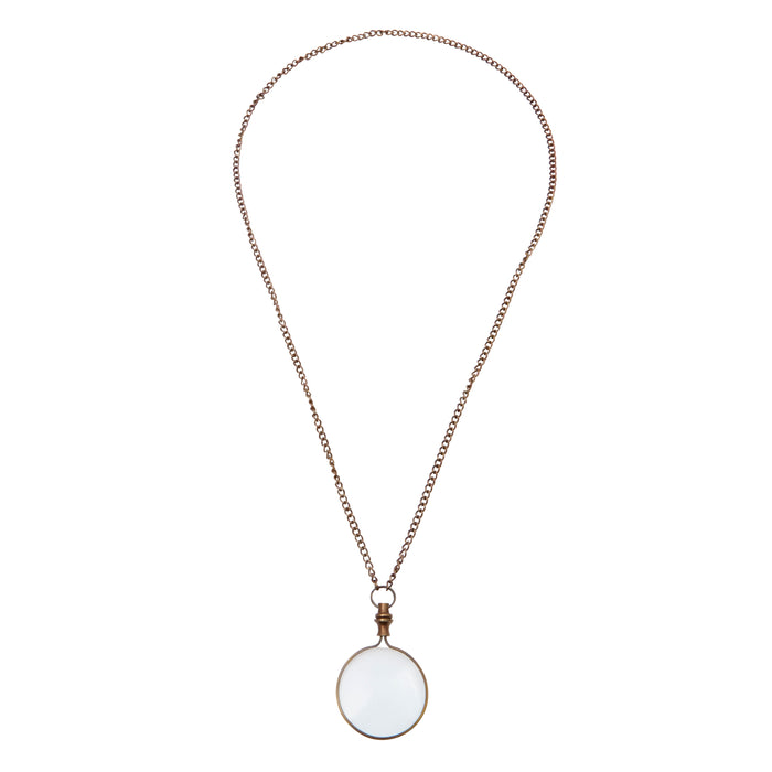 Pendant Magnifier on Chain - Brass