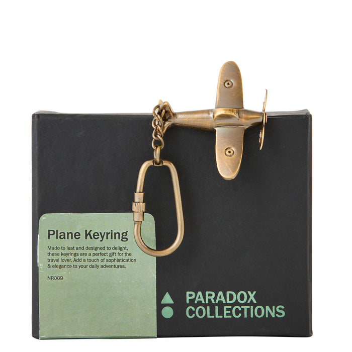 Plane Keyring - Brass