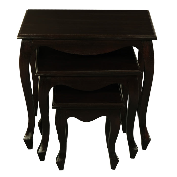 Queen Anne Nesting Table - Set of 3 (Chocolate)