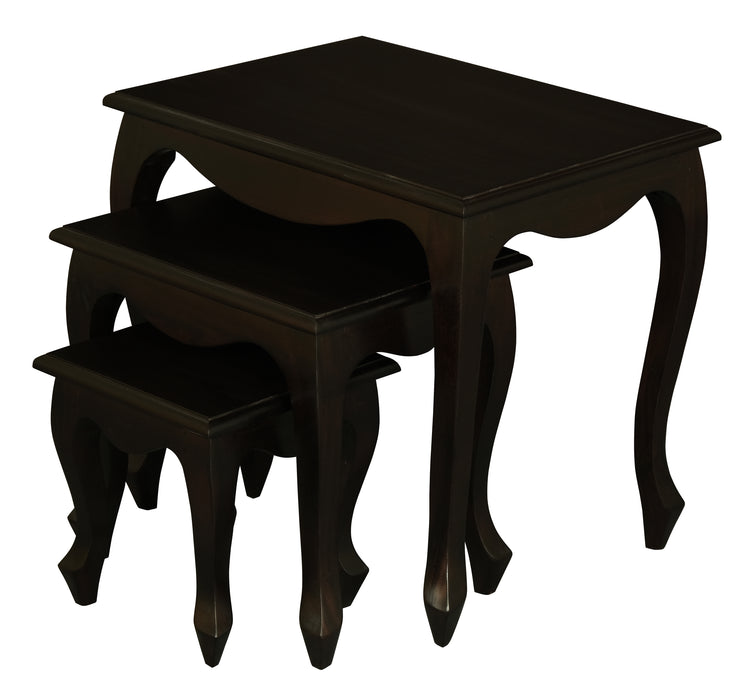 Queen Anne Nesting Table - Set of 3 (Chocolate)