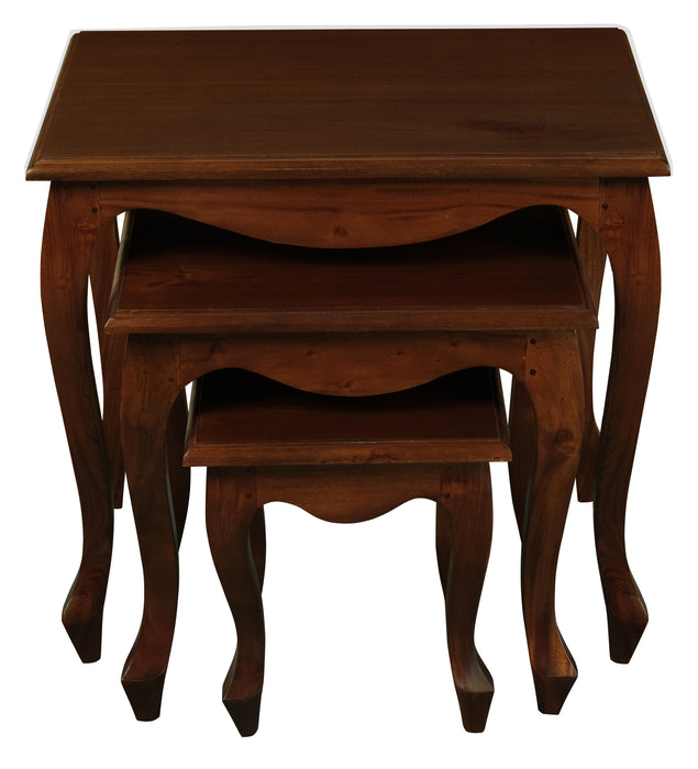Queen Anne Nesting Table - Set of 3 (Mahogany)