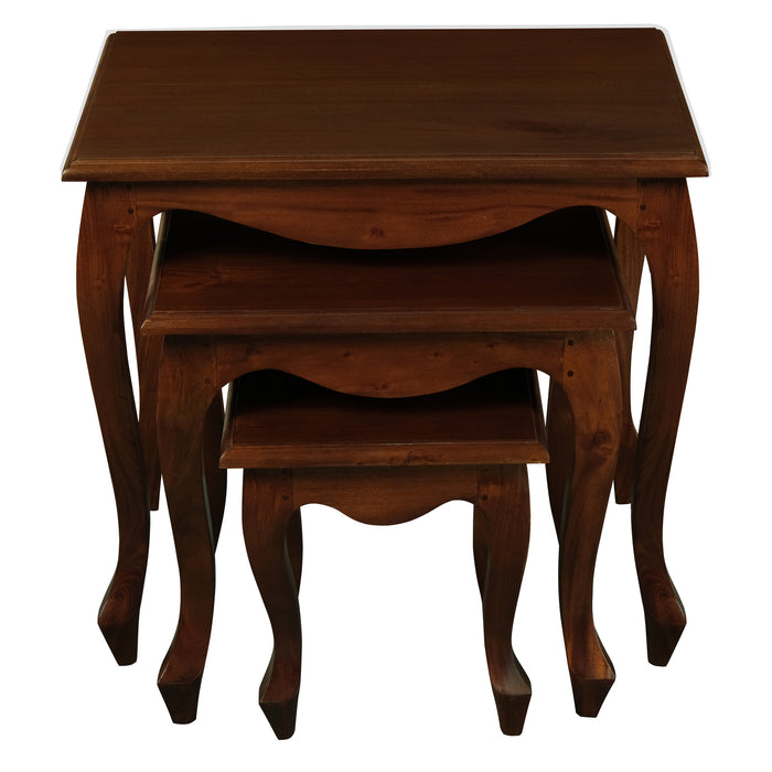 Queen Anne Nesting Table - Set of 3 (Mahogany)
