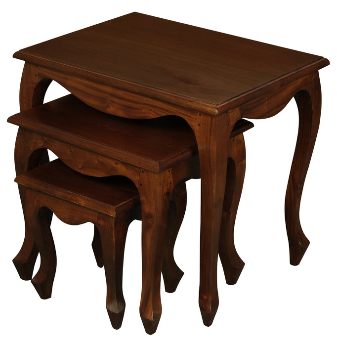 Queen Anne Nesting Table - Set of 3 (Mahogany)