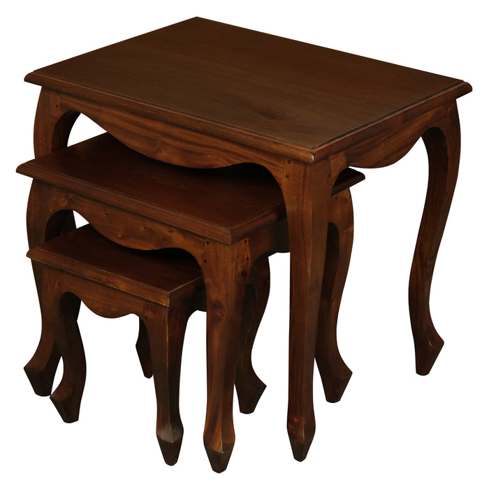 Queen Anne Nesting Table - Set of 3 (Mahogany)