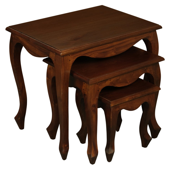 Queen Anne Nesting Table - Set of 3 (Mahogany)