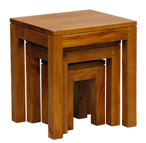 Amsterdam Nesting Table - Set of 3 (Light Pecan)