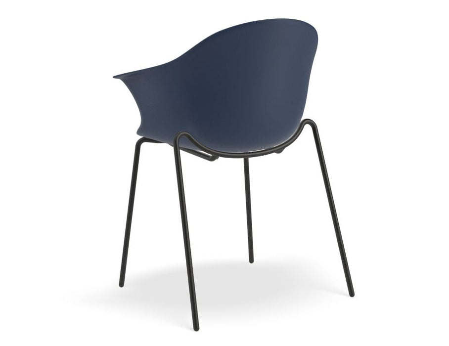 Pebble Armchair Navy Blue with Shell Seat - Swivel Base