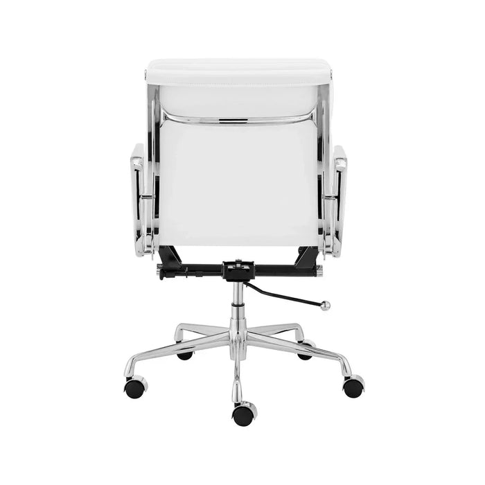 COC103W Low Back Office Chair - White Leather