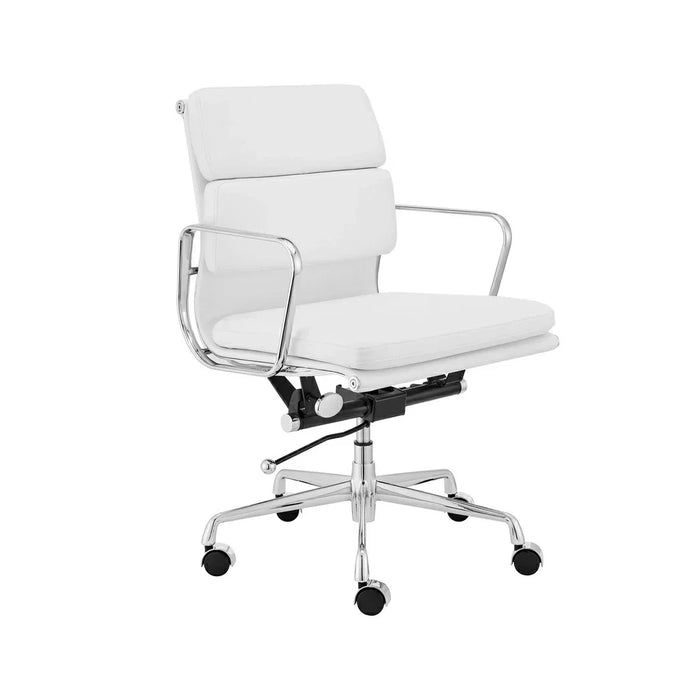 COC103W Low Back Office Chair - White Leather