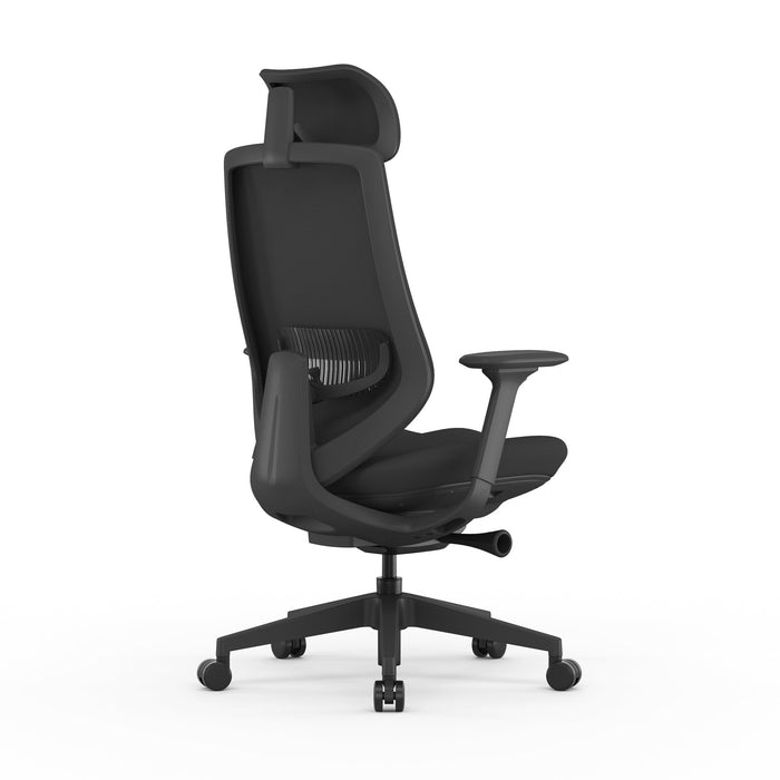 Velsan Mesh Office Chair - Full Black with Headrest