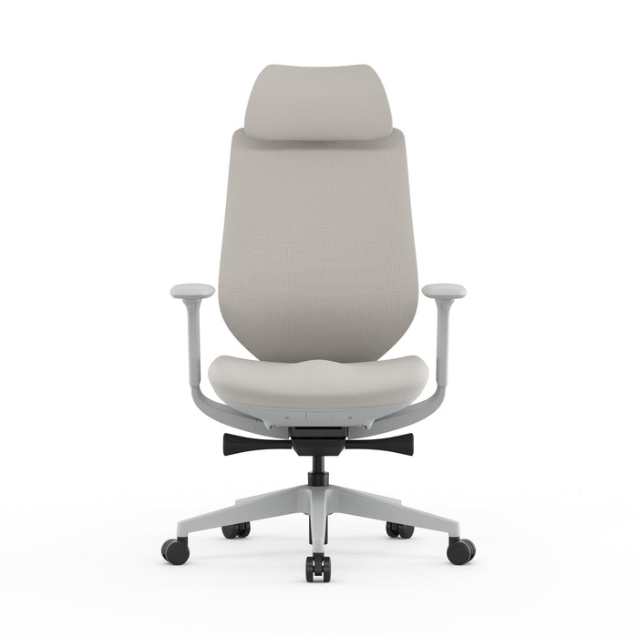 Velsan Mesh Office Chair - Light Grey with Headrest