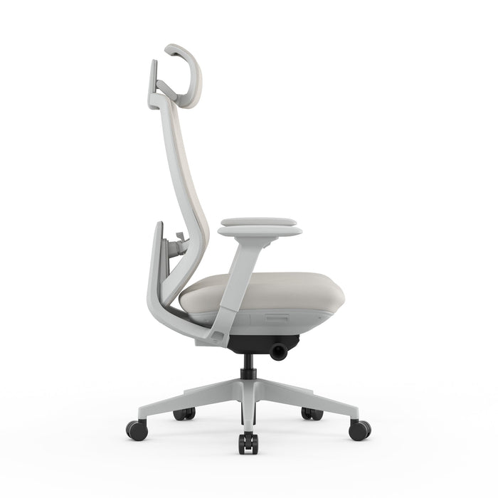 Velsan Mesh Office Chair - Light Grey with Headrest