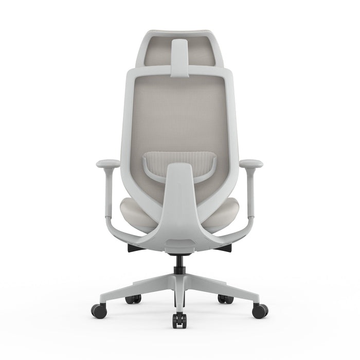 Velsan Mesh Office Chair - Light Grey with Headrest