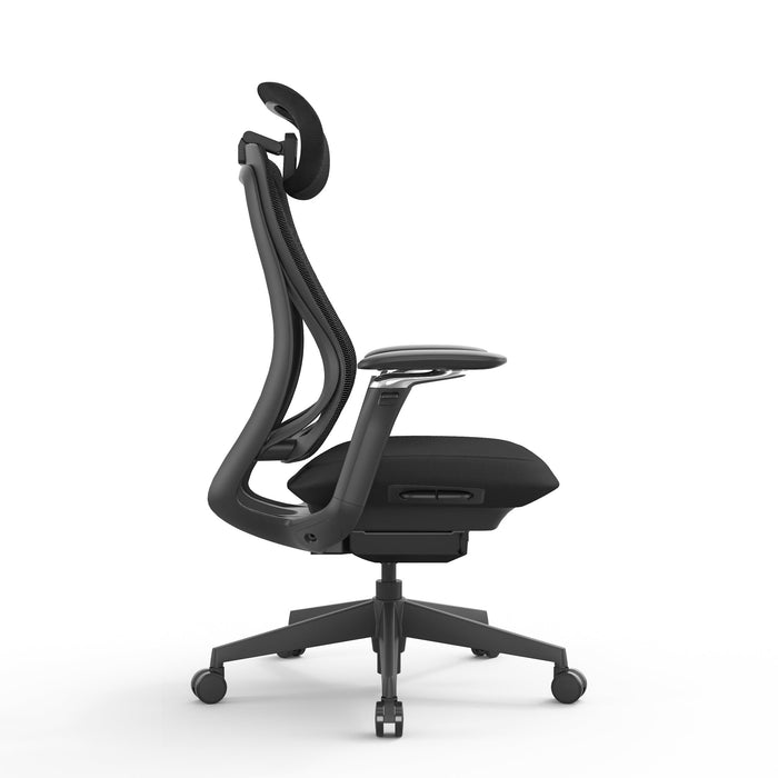 Sevanto Mesh Office Chair - Full Black with Headrest