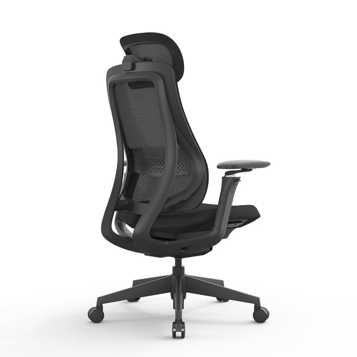 Sevanto Mesh Office Chair - Full Black with Headrest