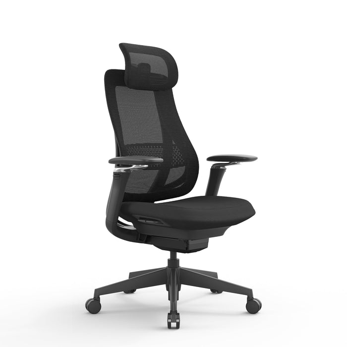Sevanto Mesh Office Chair - Full Black with Headrest