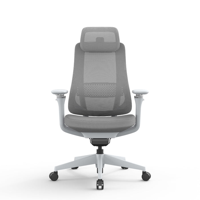 Sevanto Mesh Office Chair - Light Grey with Headrest