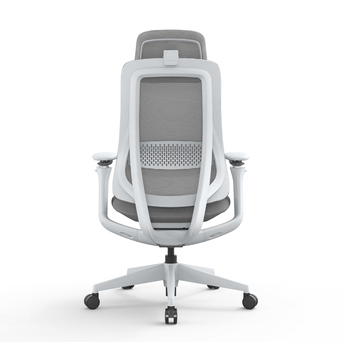 Sevanto Mesh Office Chair - Light Grey with Headrest