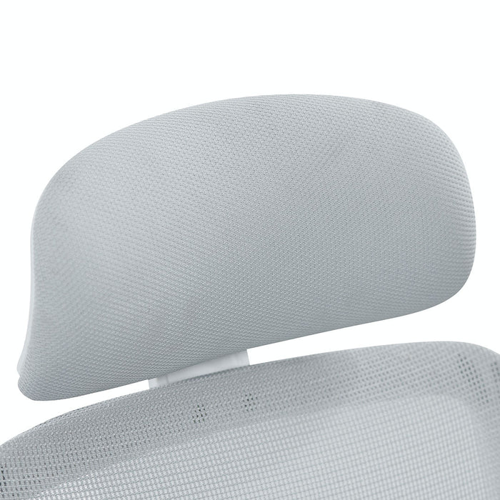 COC8505-LF Mesh Office Chair - Cloud Grey with White Base