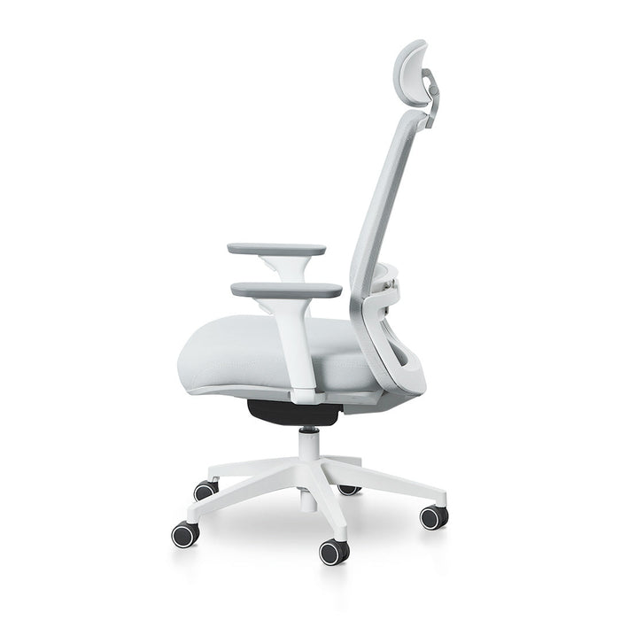 COC8505-LF Mesh Office Chair - Cloud Grey with White Base