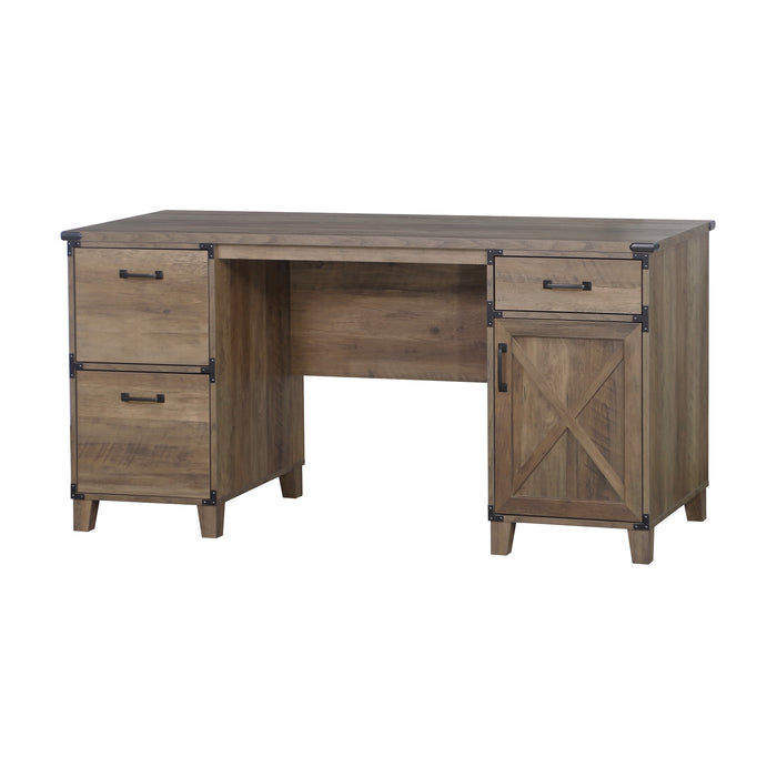 Oxford Executive Desk In Rustic Oak