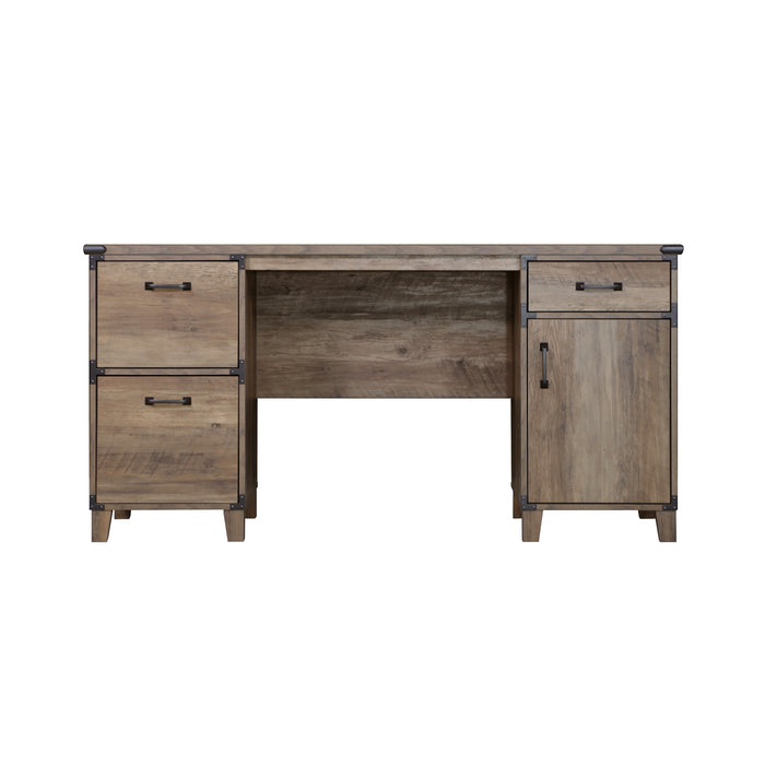 Oxford Executive Desk In Rustic Oak