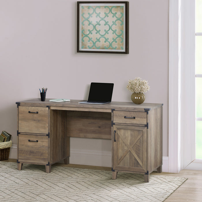 Oxford Executive Desk In Rustic Oak