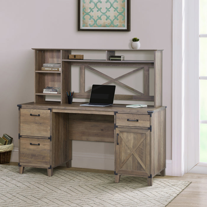 Oxford Executive Desk In Rustic Oak