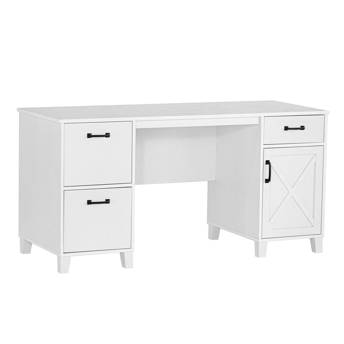 Verbena Executive Desk In White Oak