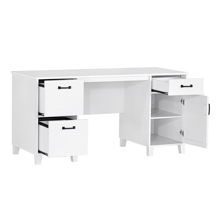 Verbena Executive Desk In White Oak